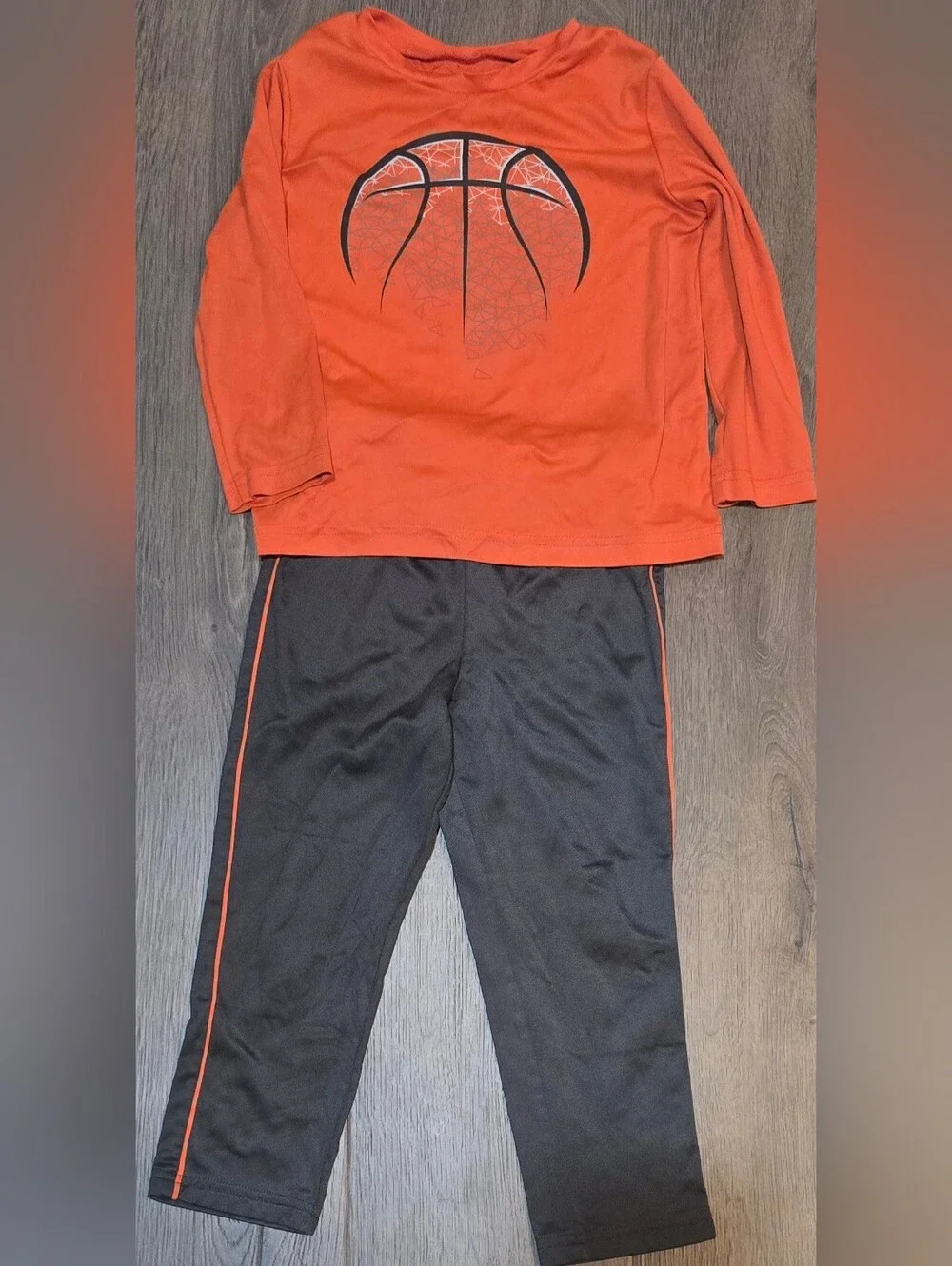 jumping Beans Orange and Black Basketball Active Wear Set Boys Toddler 4T
